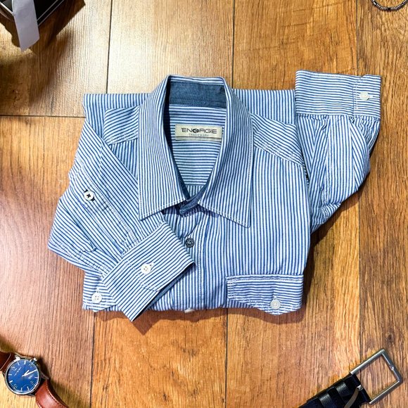 Energie- Mens casual button down stripe shirt - Picture 1 of 8